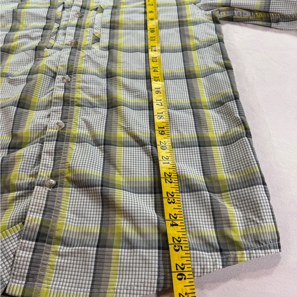 Patagonia Sun Stretch Fishing Shirt Size Small Chartreuse /Grey Plaid LS - Picture 5 of 7